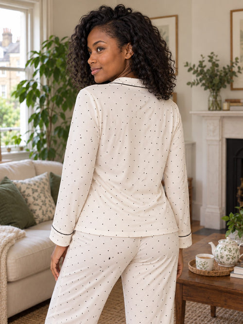 Hazel Polka Dot Modal Pyjama Set - back view