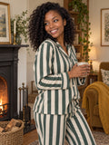 Maeve Brushed Cotton Stripe Pyjama Set - front view